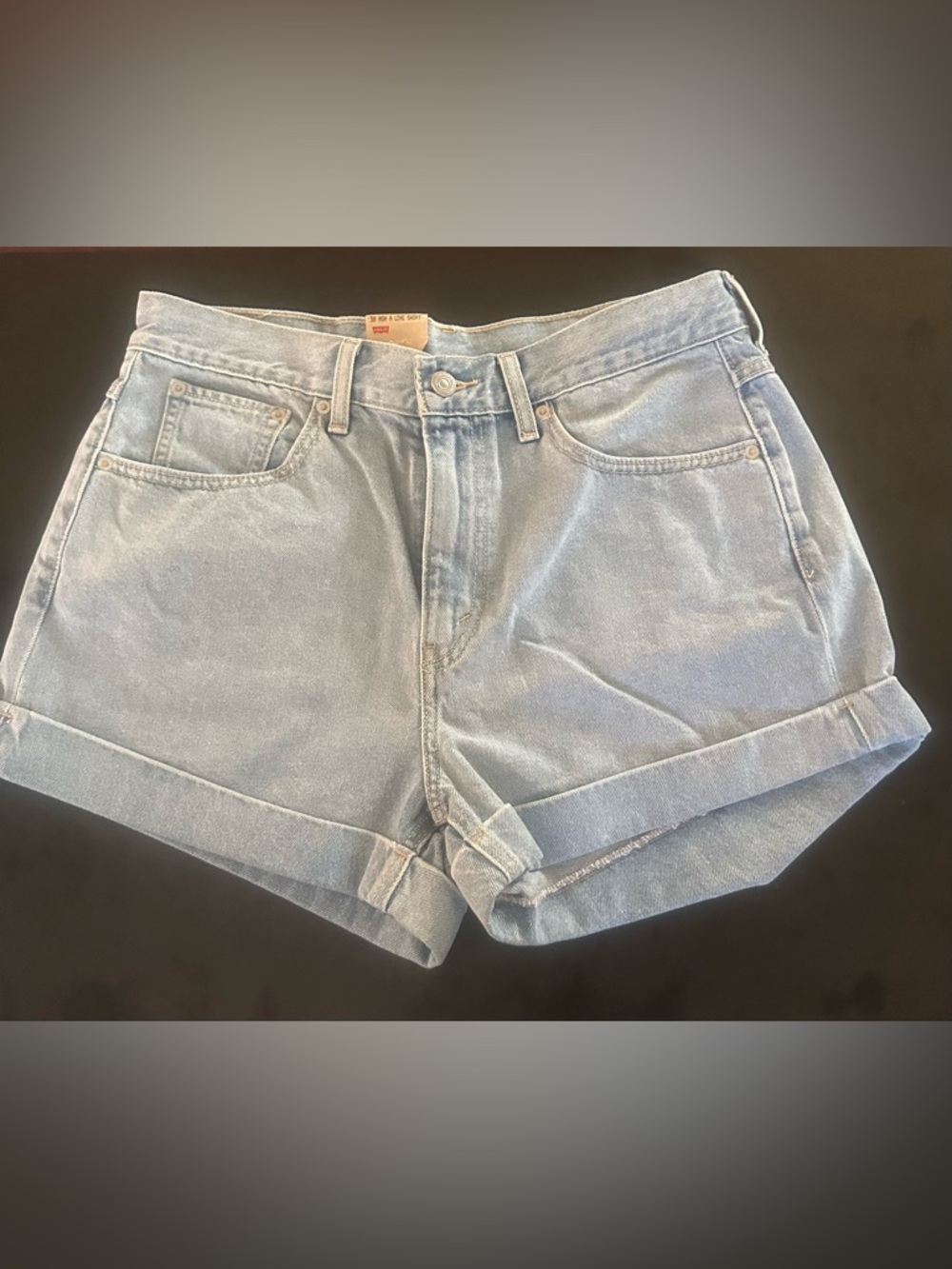 Levi's Light Blue Denim Rolled Cuff Women's Shorts